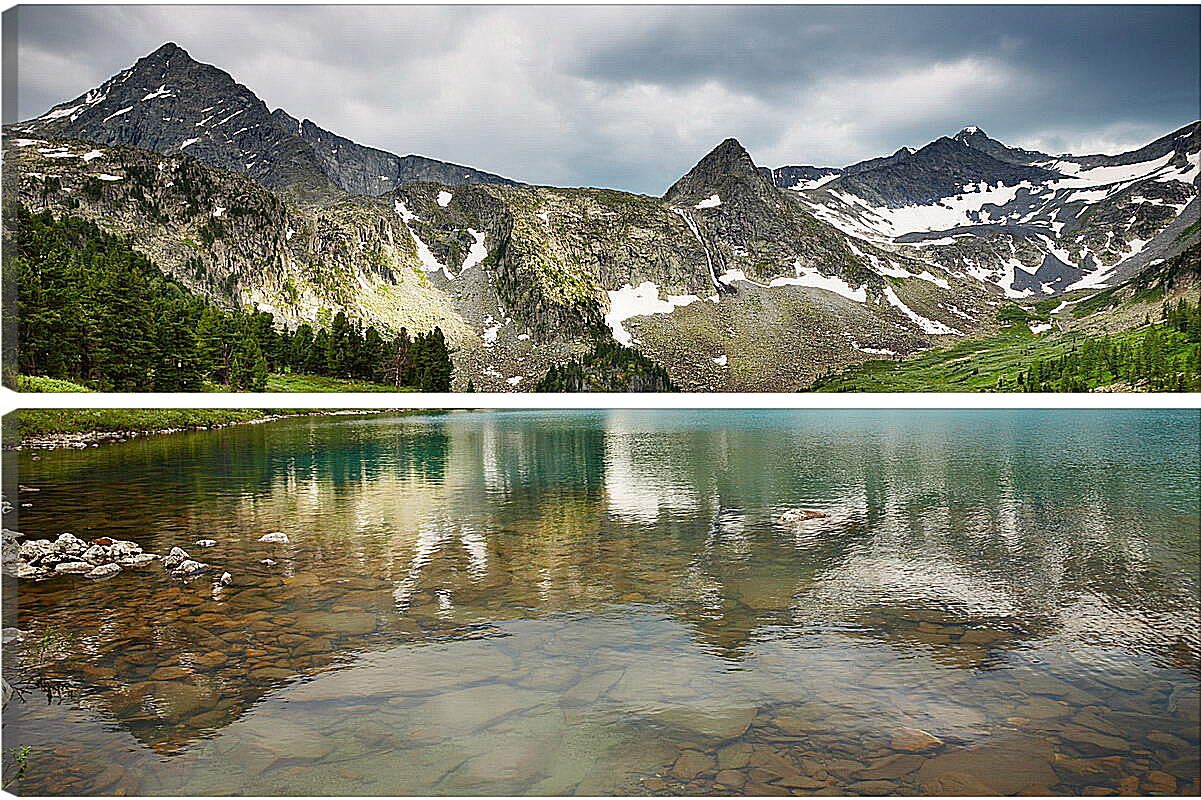 Модульная картина - Озеро в горах
