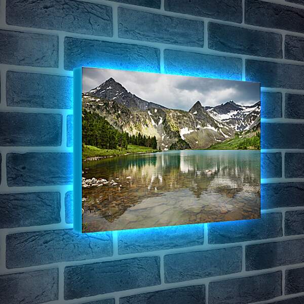 Лайтбокс световая панель - Озеро в горах
