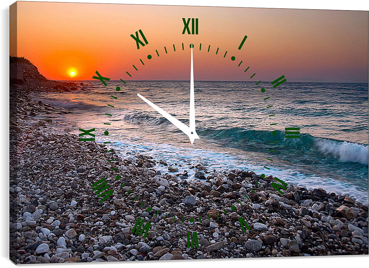 Часы картина - Закат на море
