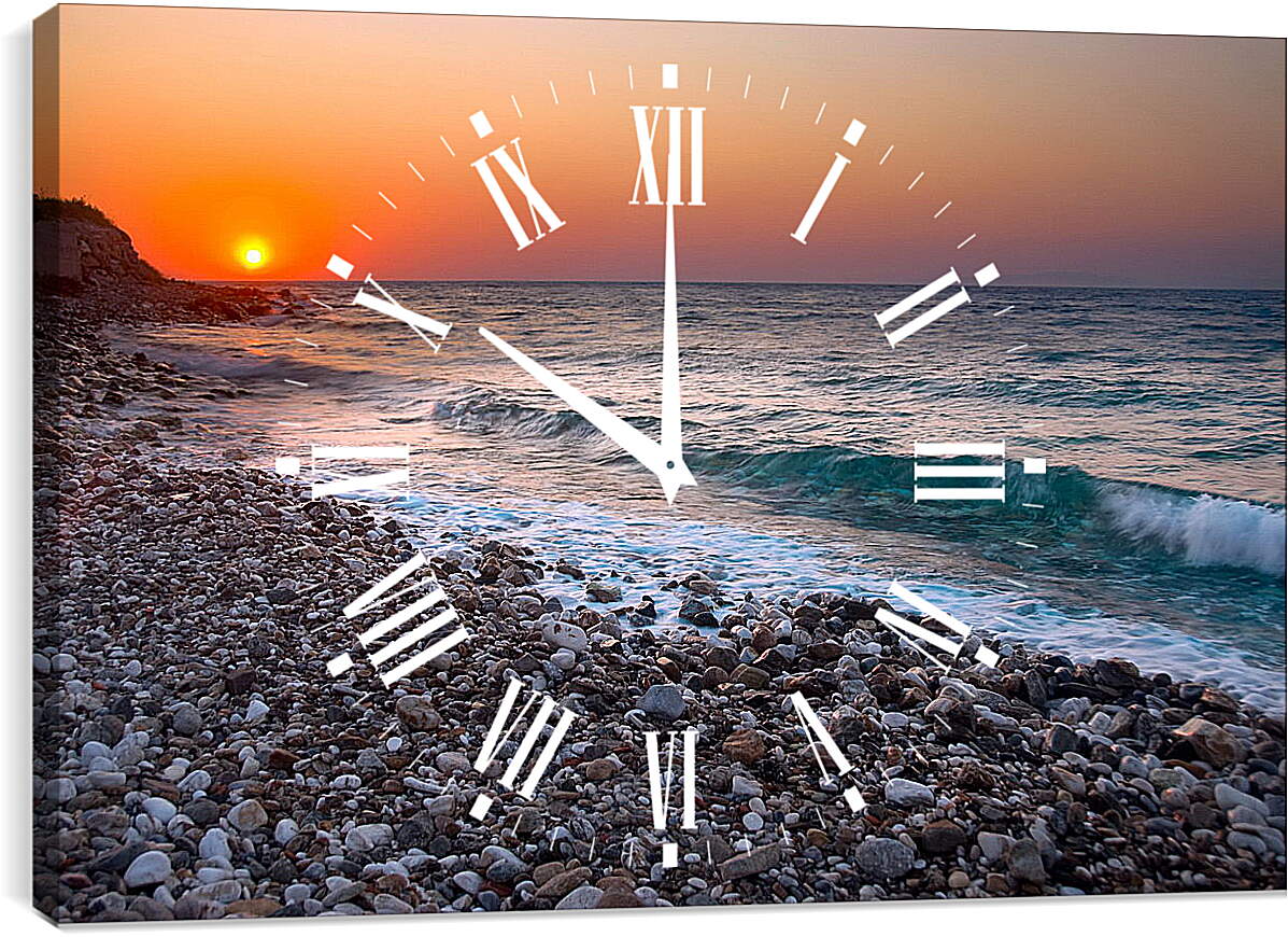 Часы картина - Закат на море
