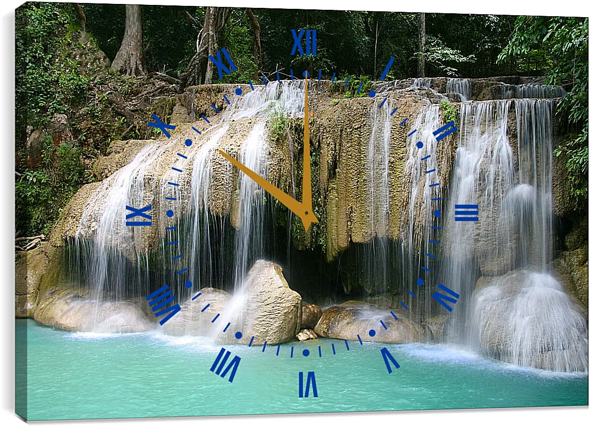 Часы картина - Каскад водопадов
