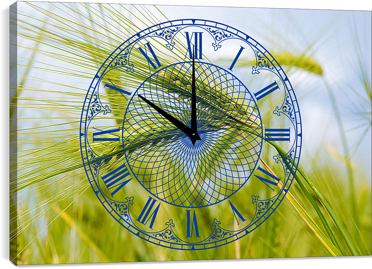 Часы картина - Колоски пшеницы
