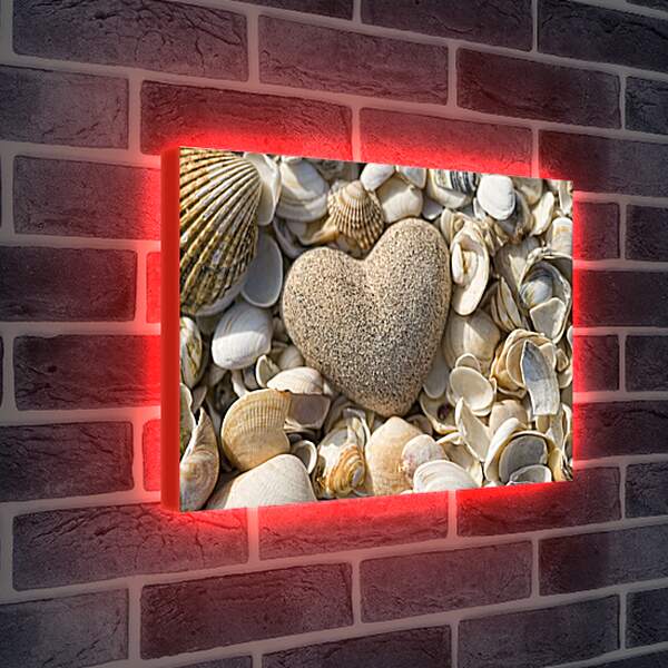 Лайтбокс световая панель - Каменное сердце
