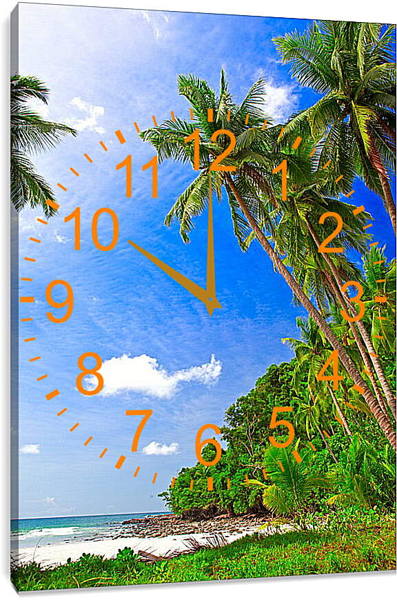 Часы картина - Тропический пляж
