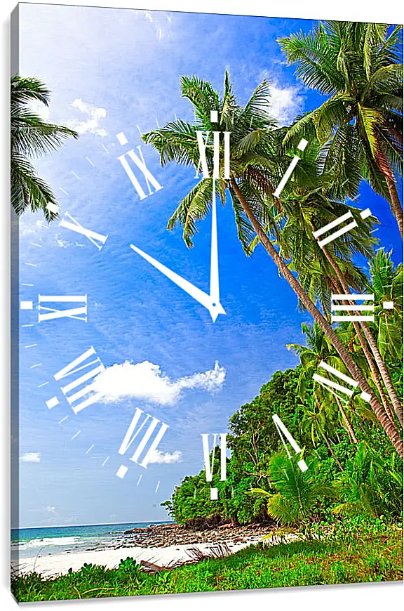 Часы картина - Тропический пляж
