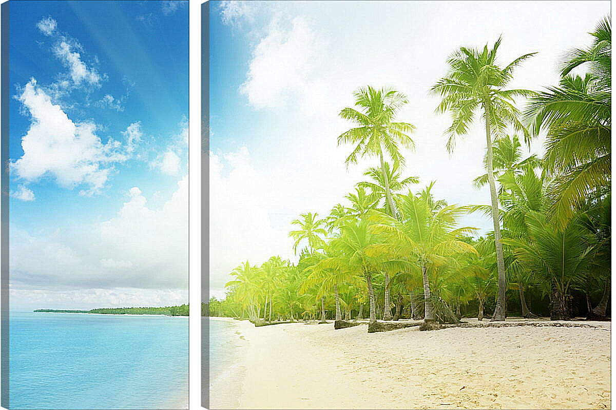 Модульная картина - Пальмы на пляже
