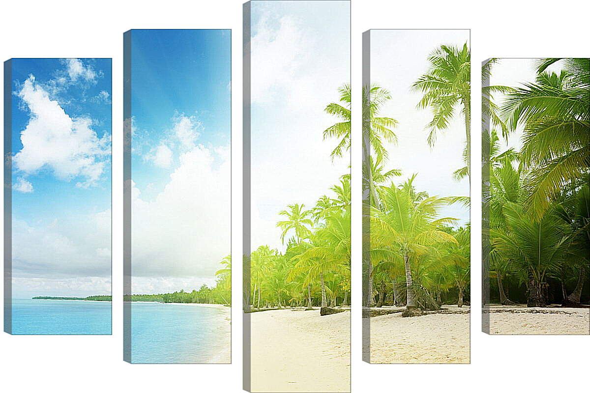Модульная картина - Пальмы на пляже
