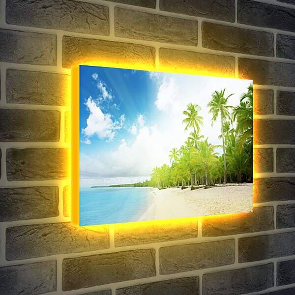 Лайтбокс световая панель - Пальмы на пляже
