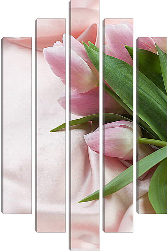 Модульная картина - Розовые тюльпаны
