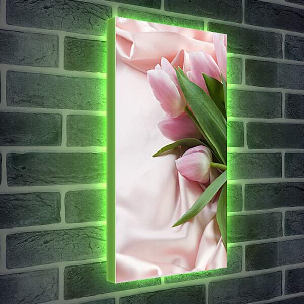 Лайтбокс световая панель - Розовые тюльпаны
