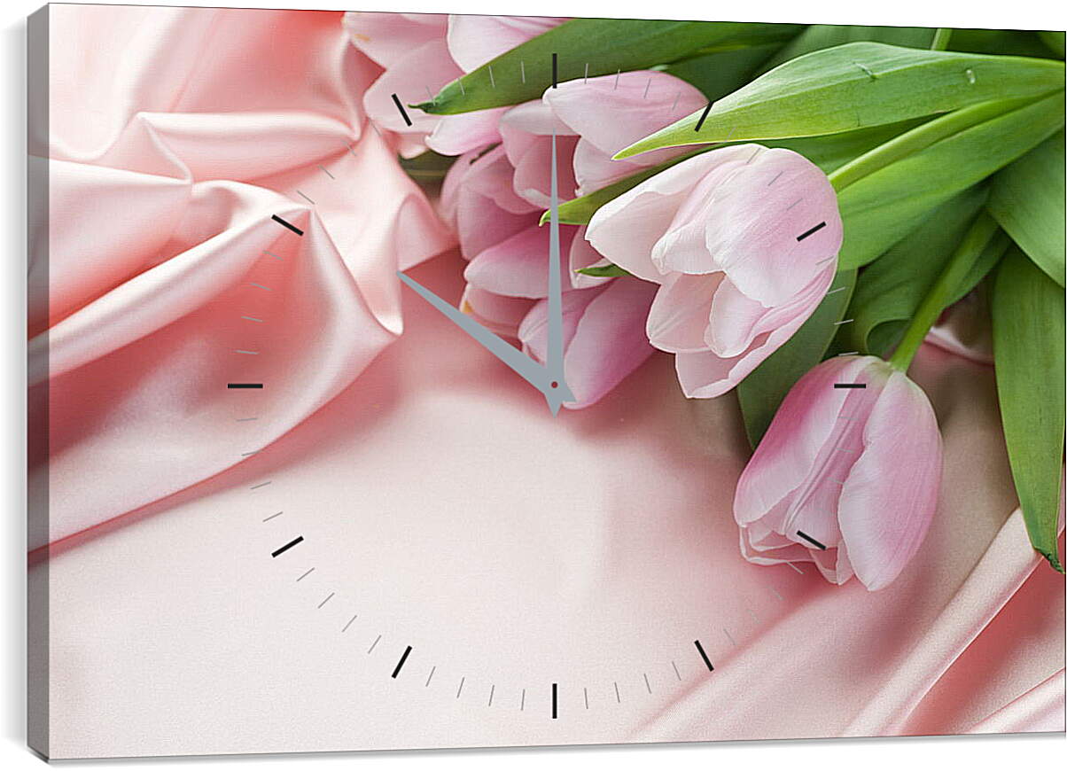 Часы картина - Букет тюльпанов
