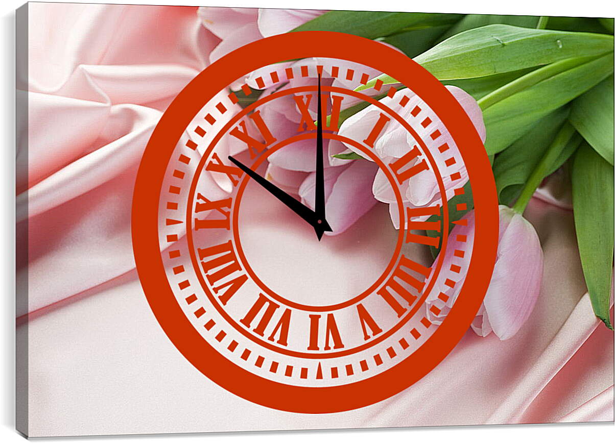 Часы картина - Букет тюльпанов
