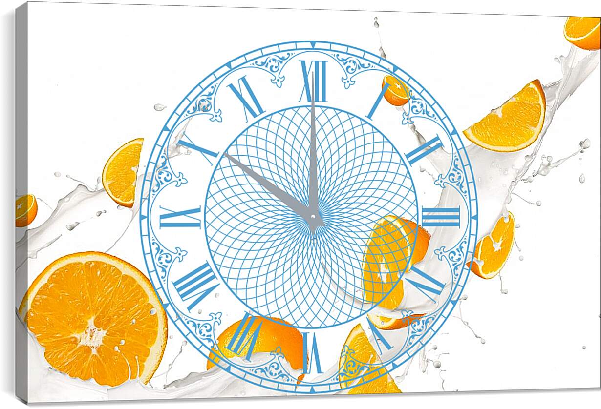Часы картина - Апельсины. Абстракция