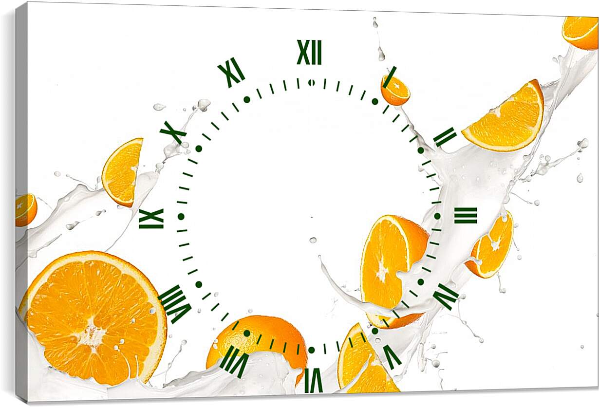 Часы картина - Апельсины. Абстракция