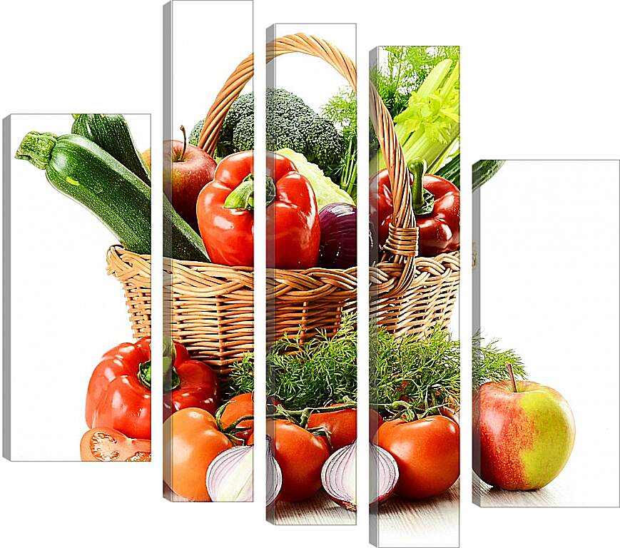 Модульная картина - Корзина с овощами