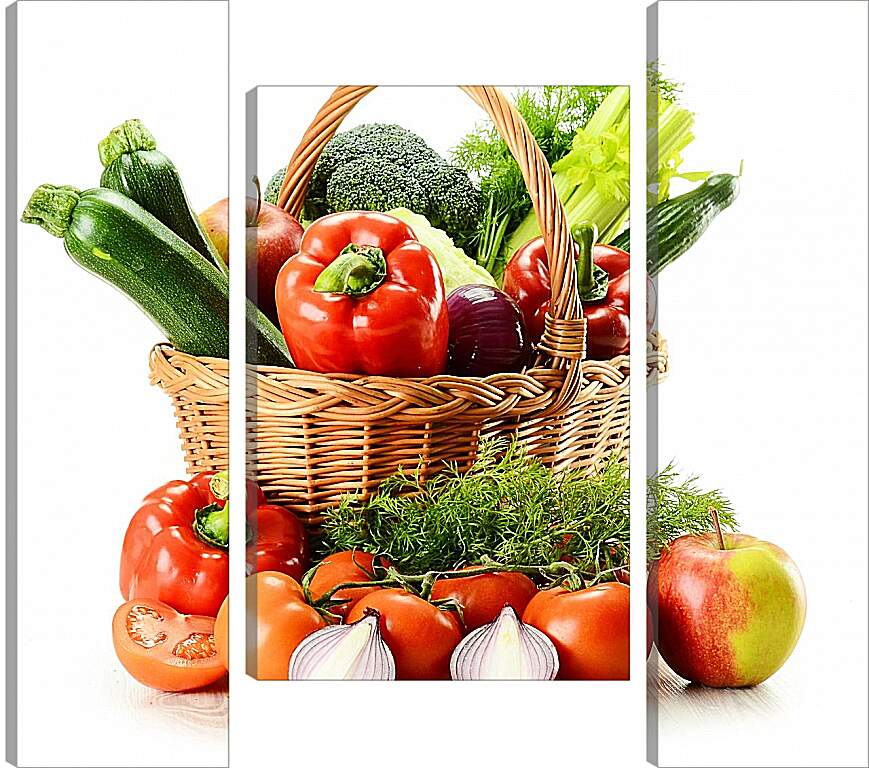 Модульная картина - Корзина с овощами