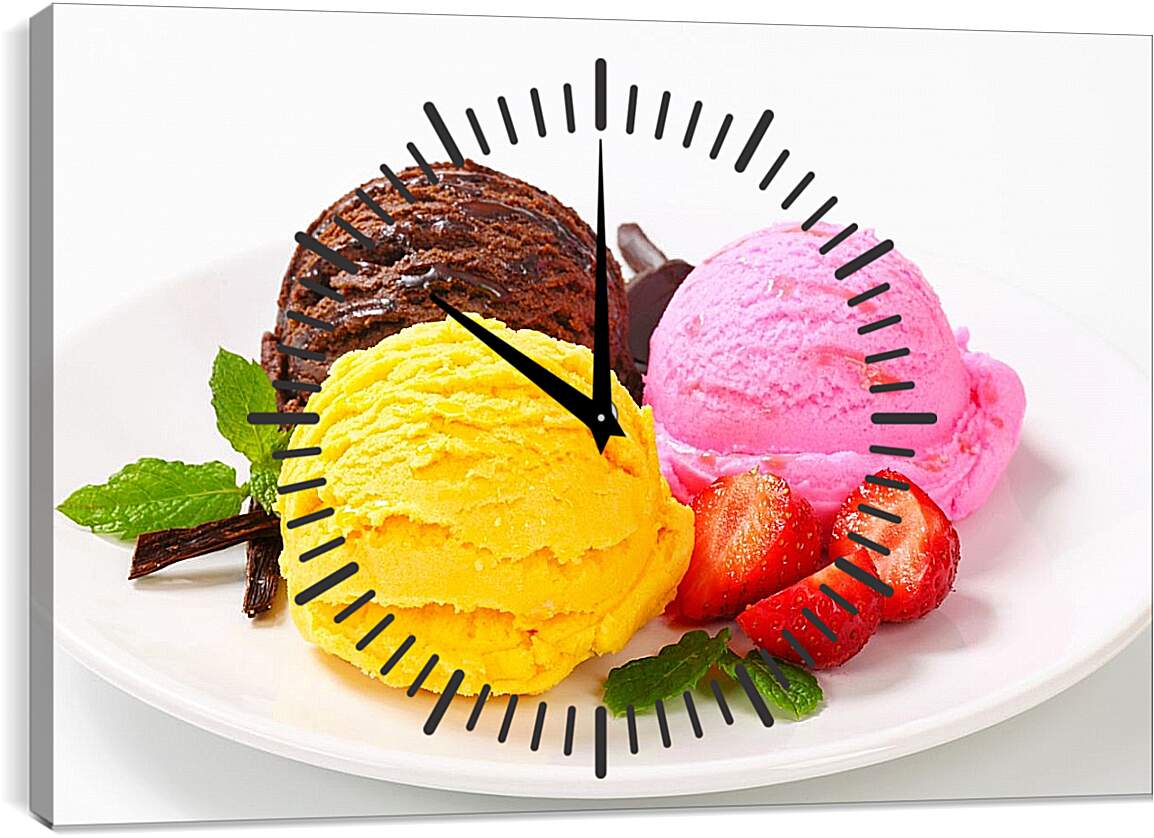 Часы картина - Мороженое разноцветное