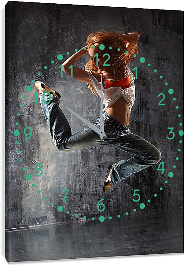 Часы картина - Танцовщица в прыжке
