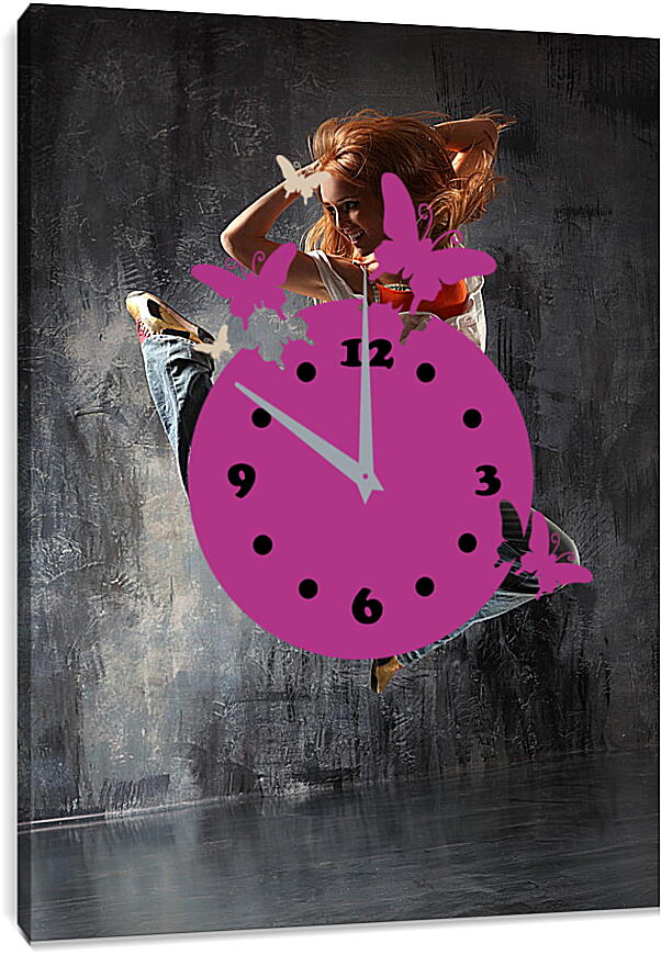 Часы картина - Танцовщица в прыжке
