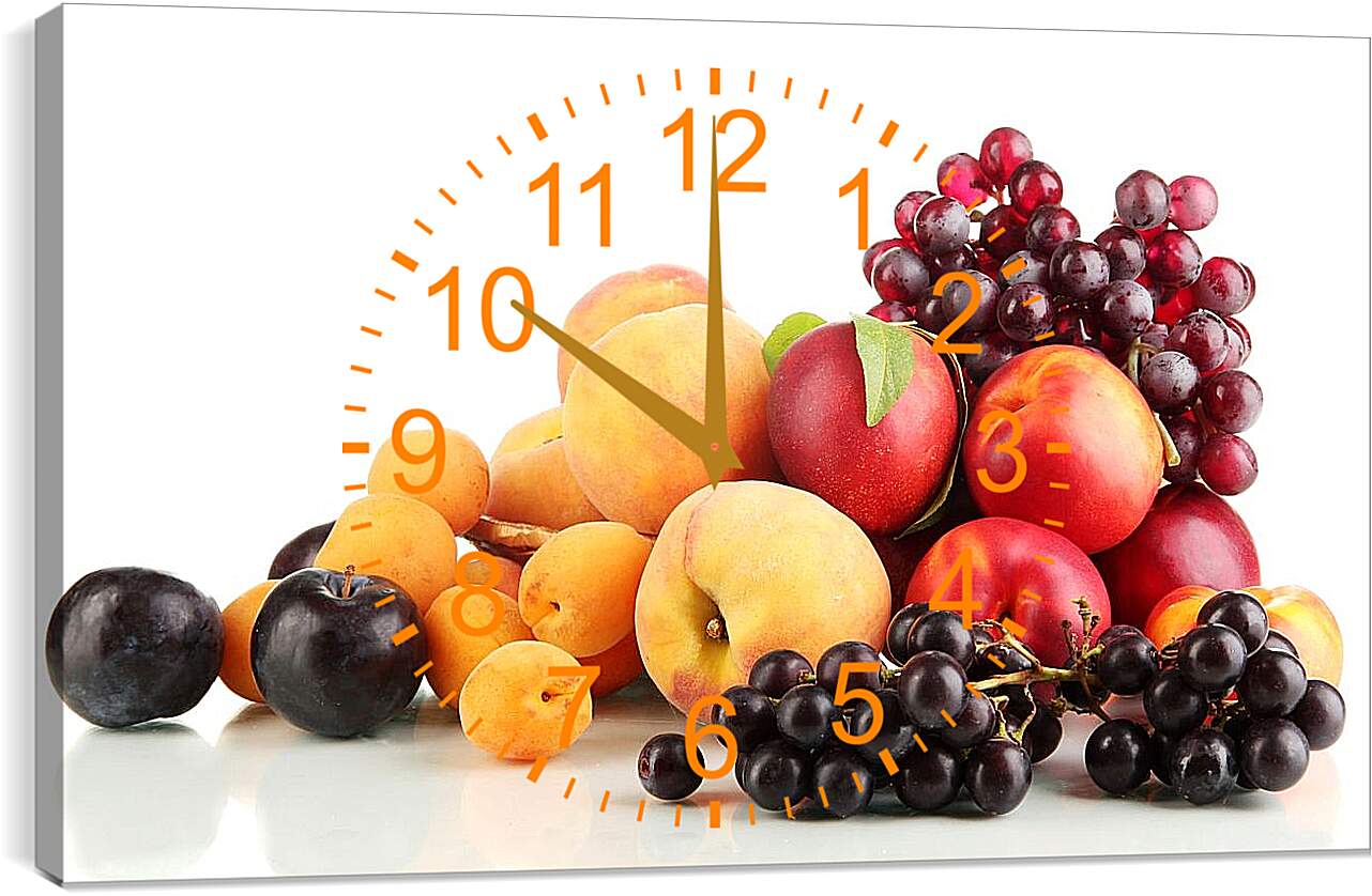 Часы картина - Фрукты и ягоды