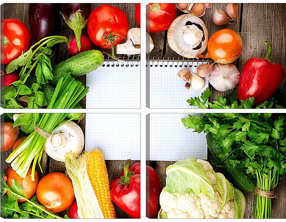 Модульная картина - Овощи и зелень