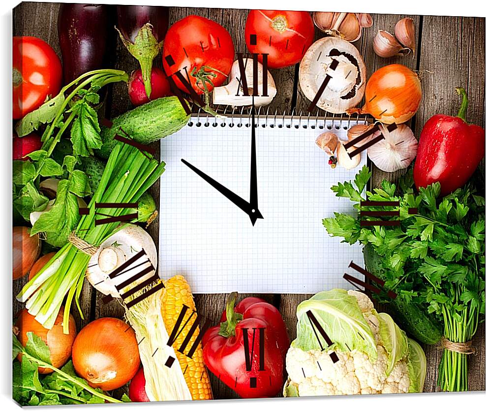 Часы картина - Овощи и зелень