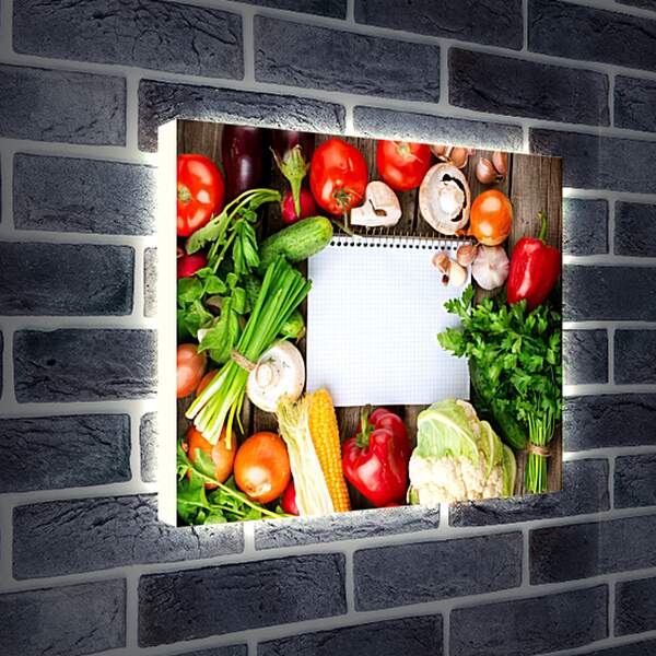 Лайтбокс световая панель - Овощи и зелень