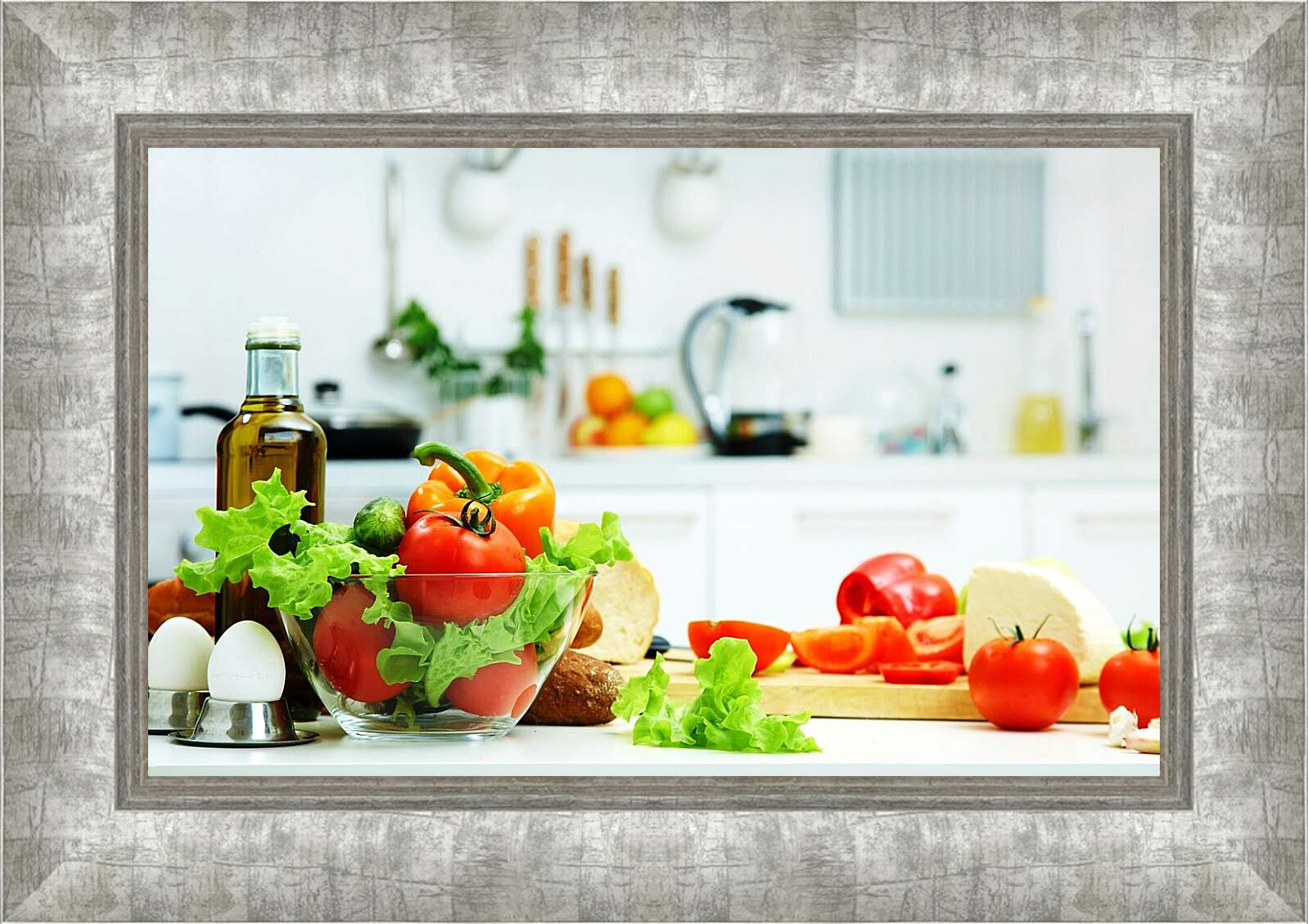 Картина в раме - Овощи на кухне