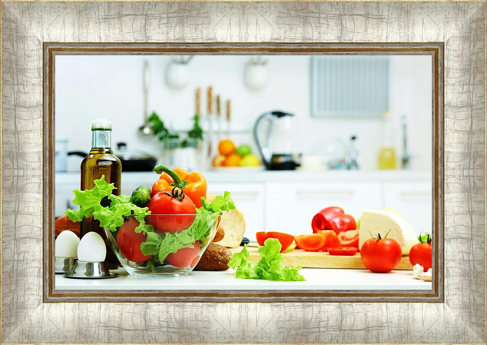 Картина в раме - Овощи на кухне
