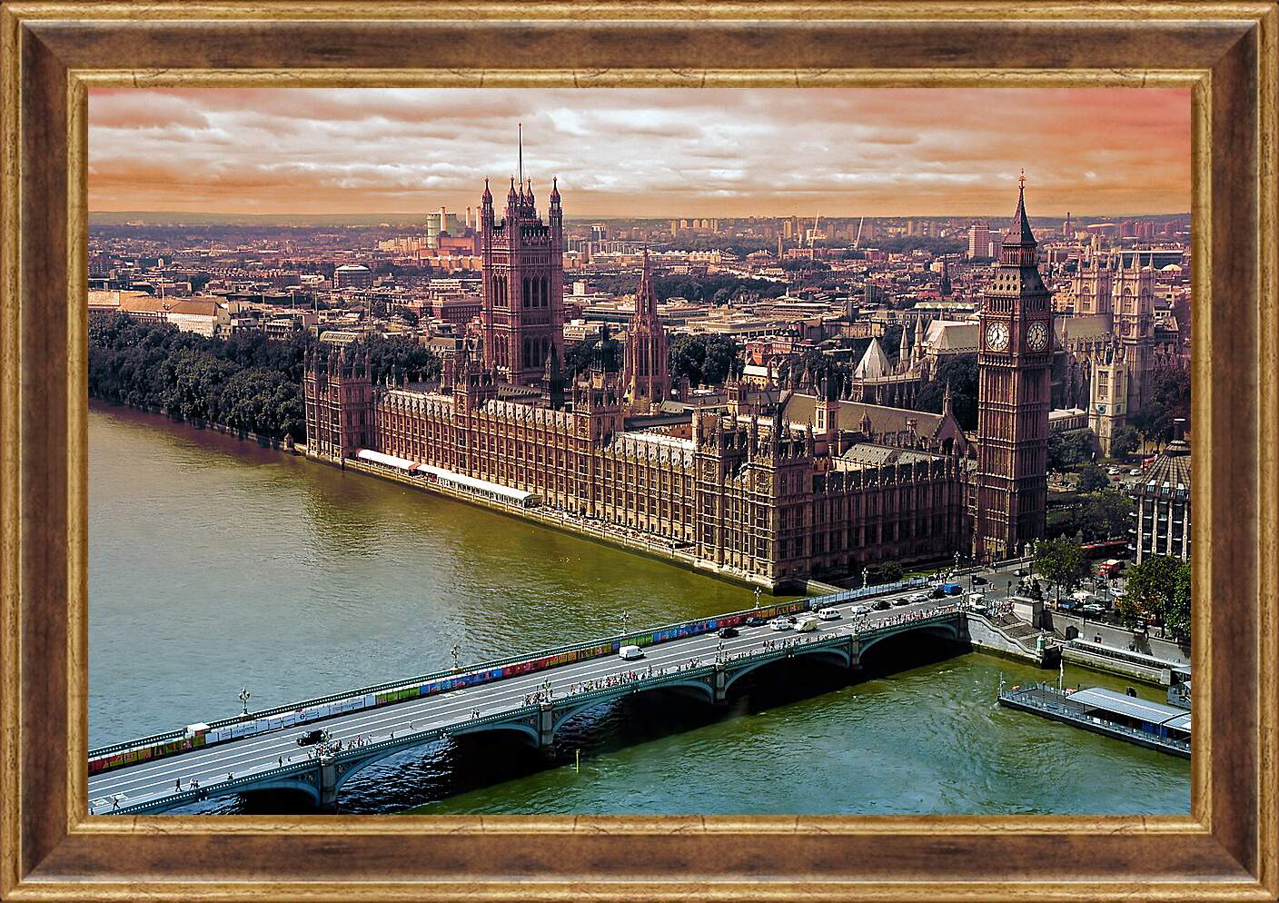 Картина в раме - Лондон. Биг-Бен.
