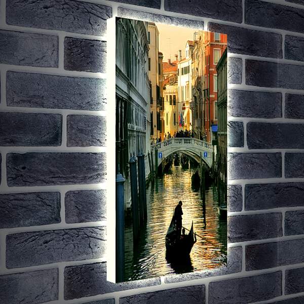 Лайтбокс световая панель - Венеция гондольер
