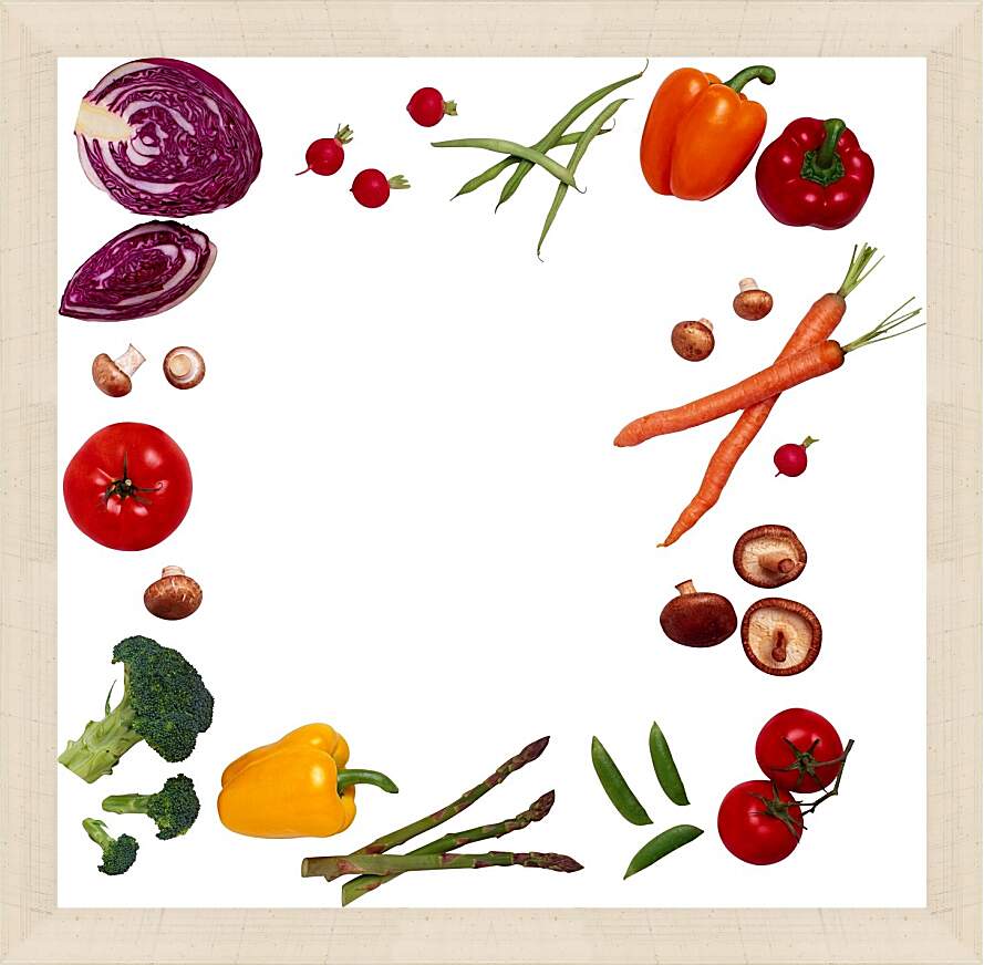 Картина в раме - Рамка из овощей