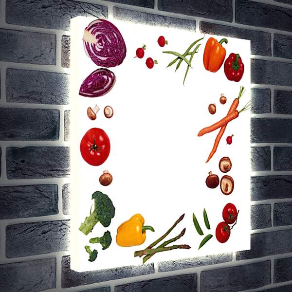 Лайтбокс световая панель - Рамка из овощей