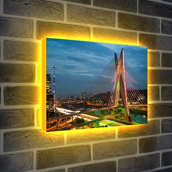 Лайтбокс световая панель - Вечерний мост
