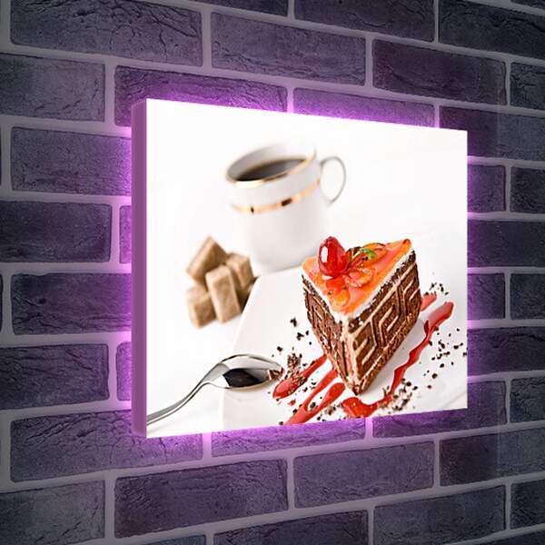 Лайтбокс световая панель - Кофе и торт