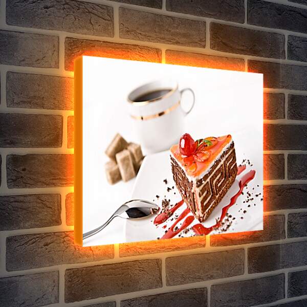 Лайтбокс световая панель - Кофе и торт