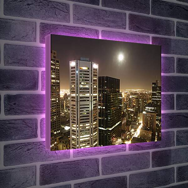 Лайтбокс световая панель - Город под луной