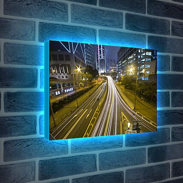 Лайтбокс световая панель - Гонконг ночью
