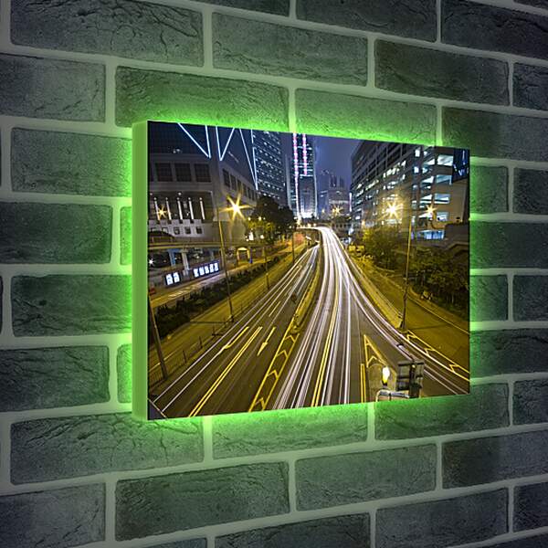 Лайтбокс световая панель - Гонконг ночью