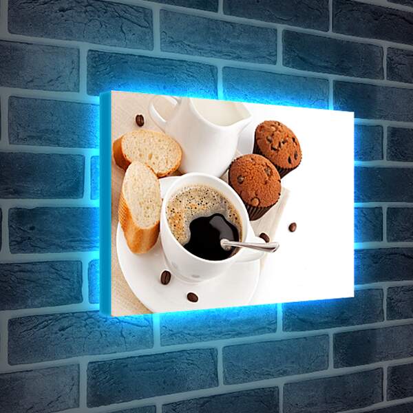 Лайтбокс световая панель - Кофе и кекс