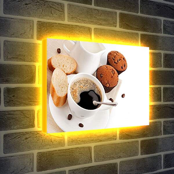 Лайтбокс световая панель - Кофе и кекс