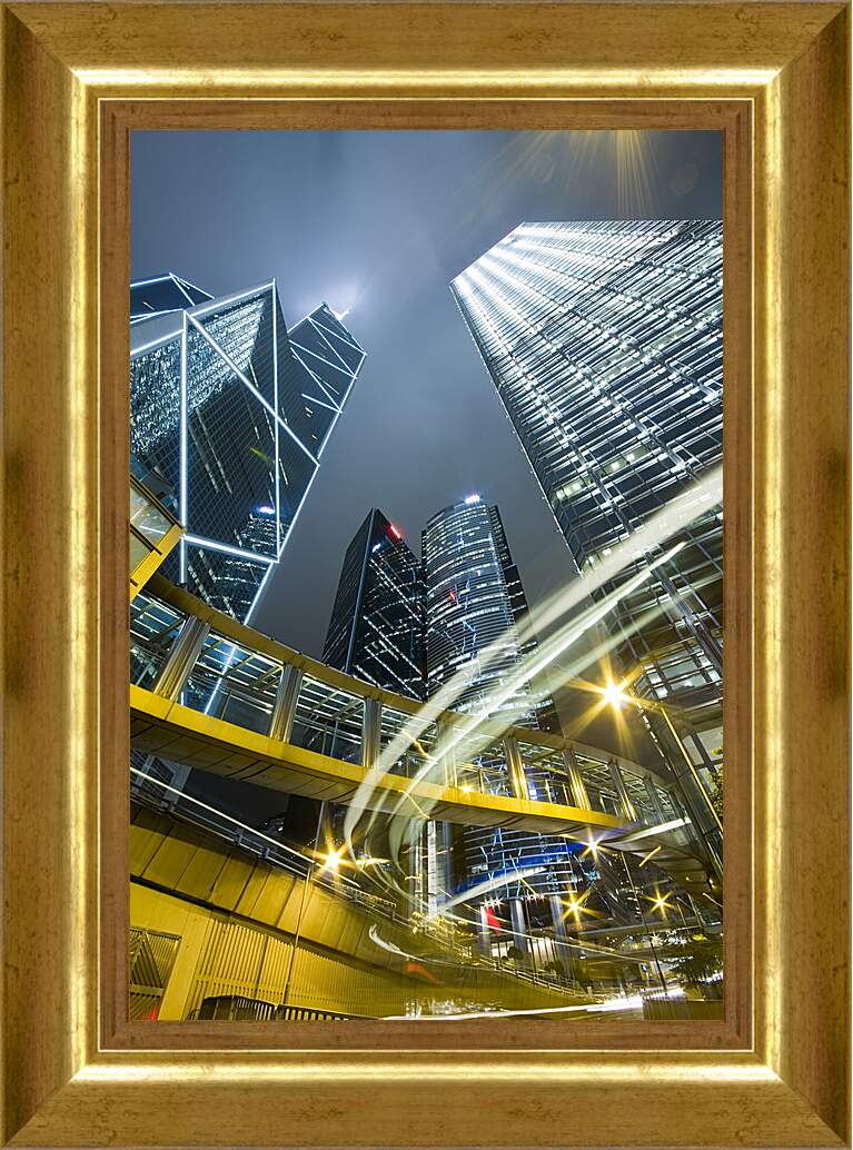 Картина в раме - Гонконг ночью