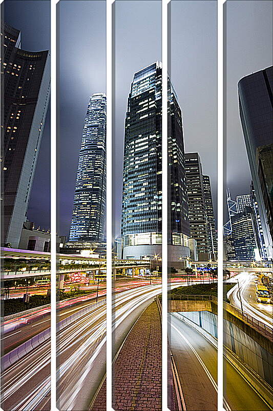 Модульная картина - Гонконг. Небоскребы.
