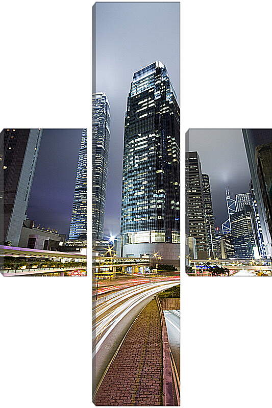 Модульная картина - Гонконг. Небоскребы.