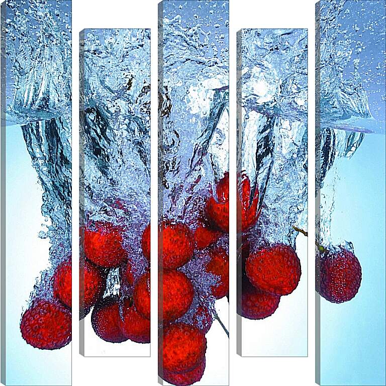 Модульная картина - Вода и ягоды