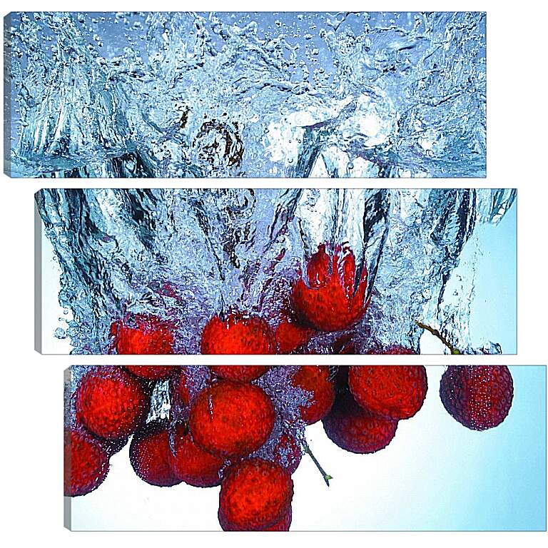 Модульная картина - Вода и ягоды