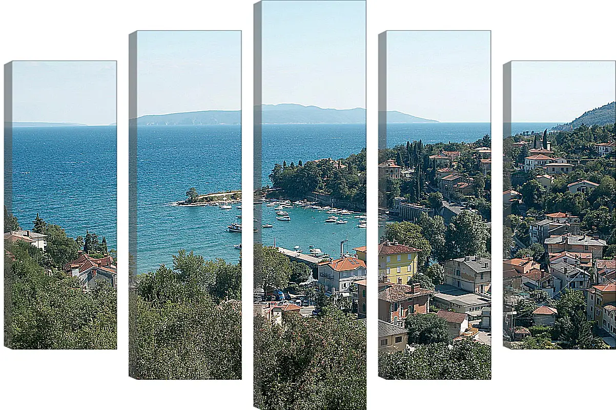 Модульная картина - Город на берегу
