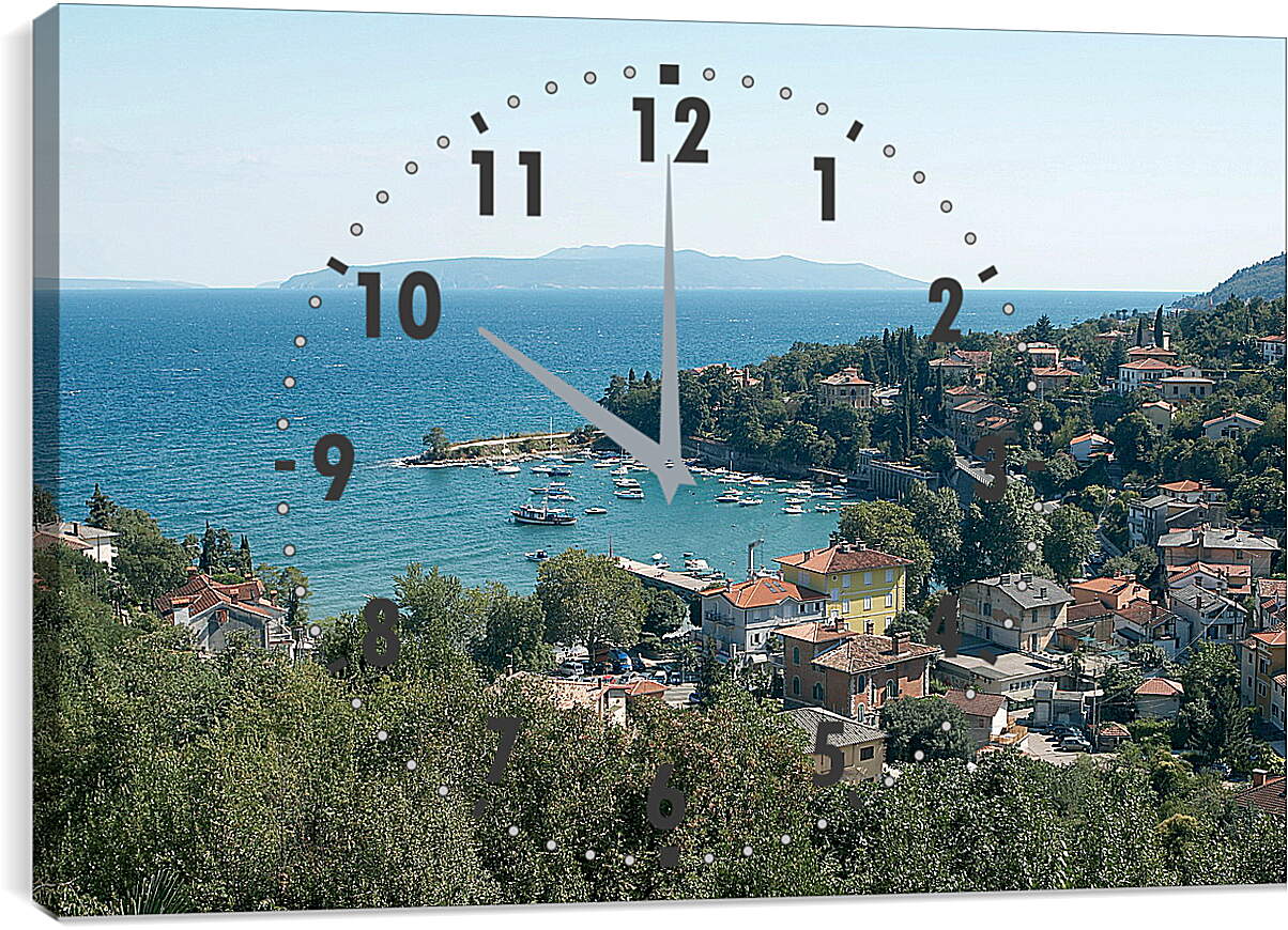 Часы картина - Город на берегу
