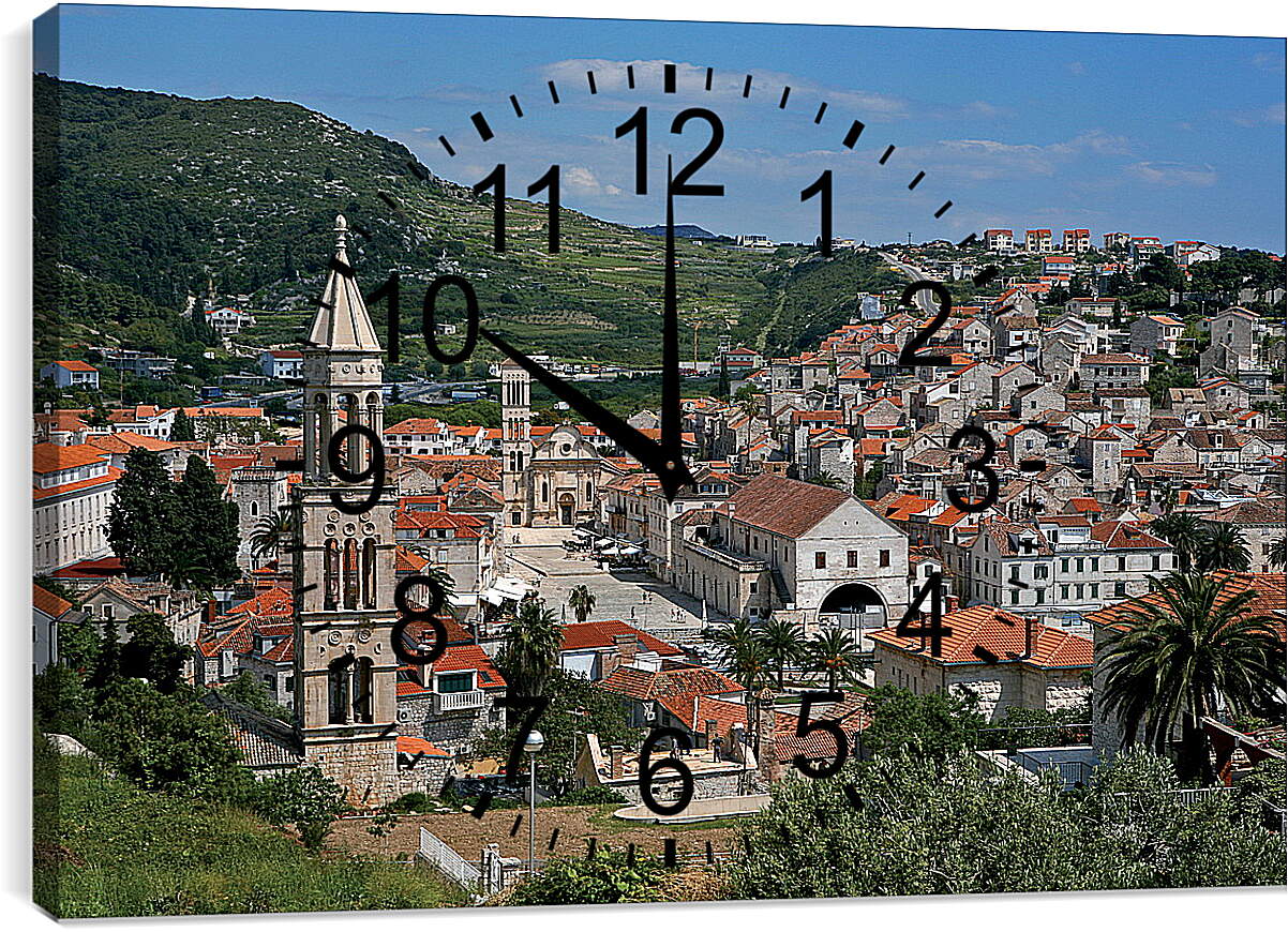 Часы картина - Маленький городок
