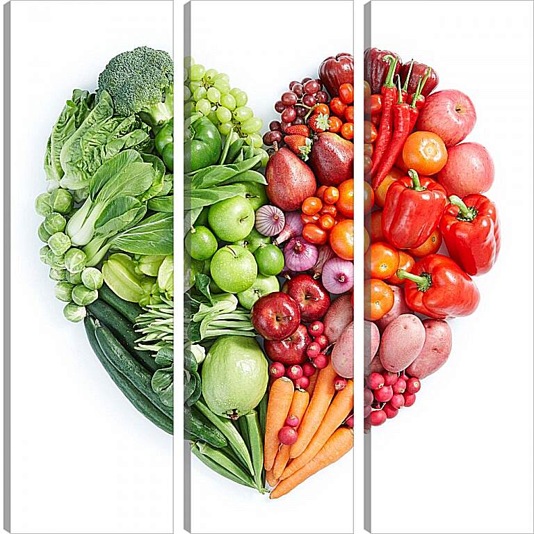 Модульная картина - Сердце из овощей